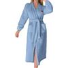 Générique Vestito da camera caldo da donna invernale, accappatoio lungo da donna, grande, pigiama da interno con tasche, accappatoio da piscina in pile caldo Albornoz da legare Loungewear spesso, azzurro, M