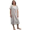 Linclalor Camicia da notte in batista di puro cotone manica corta art. 130841-56, Celeste