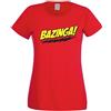 CHEIDEASTORE T-Shirt Sheldon Bazinga Filled Donna Maglietta Ispirata Big Bang Theory(Rosso, X-Small)