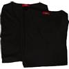 RAGNO SPORT Confezione 2 t-Shirt Uomo Maglietta Intima Manica Corta Camiciola Scollo V Cotone Bipack Articolo 601418, 020B Nero, XL