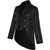 Generic 2025 Costume Medieval Uomo Coda Di Pia- Giacca Steampunk Manica Lunga Slim Vintage Tinta Unita Cosplay Cappotto Moda Casual Rinascimento Breve Giacche Per Halloween Carnevale, Nero , L