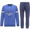 J. Brand International Srl Navigare Fresco Pigiama Uomo Puro Cotone Jersey Manica Lunga 41624 (IT, Testo, XXL, Regular, Regular, Bluette)