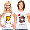 t-shirteria Coppia Tshirt Magliette Best Friends Pane e Cioccolata - Idea Regalo per la Tua Amica