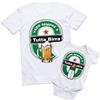 Whale Coppia di T-Shirt Padre Figlio - Vado a Tutta Birra e Vado a Tutto Latte