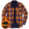Generisch Camicia da lavoro da uomo a quadri, termica, con tasche, in lana di montone, a quadri, in flanella spessa, imbottita, in pile, giacca da escursionismo, autunno, inverno, giacca da uomo