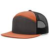 Joe's USA Richardson 168 - Cappello da camionista a 7 pannelli, con visiera piatta, antracite/arancione bruciato/nero, taglia unica