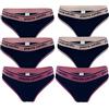 Pierre Cardin Slip Donna in Cotone Tinta Unita con Bordi a Contrasto (Offerta 6 Pezzi) Mutande Donna Elasticizzato, Mutandine Vita Media MOD.PCW Contrast (S)