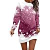 Generic Abito Donna Natalizio Invernale,Abito con Scollo Rotondo Abiti da Party Vestiti al Ginocchio Vestito Capodanno Cocktail Vintage Adatto per Feste,carnevali Natale