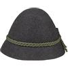 Hatshopping Cappello Tradizionale - Cappello da Montagna in Feltro di Lana - Cappello da Caccia con Cordoncino - Cappello da Pastore con Fascia Interna - Cappello di Feltro Estate/Inverno Antracite 56 cm