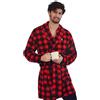 Navigare Vestaglia in Pile a Quadri Rossi e Neri per Uomo (52/XL)
