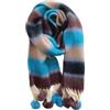 Aniyan Sciarpa invernale da donna a quadri, oversize, con strisce arcobaleno e frange, morbida sciarpa autunnale e invernale con pompon, effetto cashmere, 37 x 210 cm (arcobaleno), Caffè blu, 37x210cm