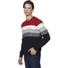 Koroshi Maglione a maniche lunghe in cotone a righe da uomo, abbigliamento casual, rosso, M