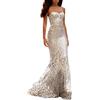 Generico Donna Elegante Senza da Abito Maniche con Paillettes Irregolari Lungo Frange Vestito Cocktail per Cerimonia Estivo Sexy Abiti Eleganti Diciottesimo Ragazza Vestiti Lunghi Curvy Sera