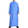 Generic Caftano Uomo Musulmano - Abiti Musulmani Uomini Musulmano Caftano Etnico Cerniera Scollo A V Etnico Camicia Caftano Musulmano Abaya Uomo Crew Collo Abaya Thobe Marocchino Afghano Abbigliamento Arabo
