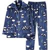 Duohropke Pigiama da uomo, caldo, lungo, set invernale a maniche lunghe e pantaloni da pigiama, pantaloni da notte in pile, Blu, XXXXL