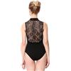 Lanbodance Body da donna con cerniera per danza classica per adulti, Pizzo nero., Small