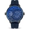 POLICE Ray Quadrante nero Cinturino in silicone blu Orologio analogico da uomo, 44mm