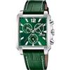 LOTUS Orologio Uomo Analogico Pelle Verde - Quarzo - Cronografo - Vetro Minerale - Impermeabile 5 ATM Elegante 18851/3 Special Prices