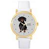 Toff London Black Dachshund Dog Watch Ladies 38mm Case 3atm Resistente all'acqua Movimento al quarzo progettato su misura Lusso alla moda