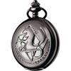 BOSHIYA Fullmetal Alchemist Orologio da tasca con catena vintage bronzo al quarzo orologio da tasca accessori cosplay anime merch confezione regalo, FMA-Nero, L, Fullmetal Alchemist Orologio da tasca