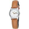Casio Orologio da polso da donna al quarzo classico cinturino in pelle marrone cassa in ottone display analogico bianco - LTP-V006L-7B2