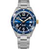 Seestern S434-2 Automatico Acciaio Blu Oro Datario Orologio Uomo