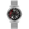 MASTOP Orologio da polso da uomo creativo 3D rotante ruota auto orologio da polso cerchio mozzo design moda quarzo elegante orologio da polso con cinturino in acciaio inox regalo per gli appassionati