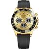 MASTOP Orologio da polso da uomo, analogico, con movimento al quarzo, quadrante cronografo, design Pagani, orologio da polso di lusso, impermeabile, resistente ai graffi, cinturino in silicone