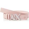 Armani Exchange Casual Leather, On Tone Logo Buckle Belt, Colore: rosa., XL