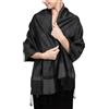 Achillea Women's Two Tone Vintage Jacquard Paisley Pashmina Shawl Wrap Scarf (Charcoal Gray)