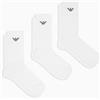 EMPORIO ARMANI Calzini corti da uomo, casual, in cotone, confezione da 3, colore bianco, taglia unica, Bianco/Bianco/Bianco, Taglia unica