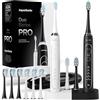 Aquasonic Duo Series PRO - Set di spazzolini elettrici ultra sbiancanti - 5 modalità e timer intelligenti - Custodie da viaggio premium e 10 testine Proflex - Spazzolini da denti accettati ADA