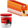 HAC24 Set di 1 unguento per cavalli da 500 ml e 10 cerotti termici da 13 x 9,5 cm, per la schiena e il collo