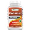 Best Naturals #1 Cinnamon 1000 mg 180 Capsules by Best Naturals - Contains Chromium 200 mcg - Manufactured in a USA Based GMP Certified and FDA Inspected Facility and Third Party Tested for Purity. Guaranteed!!