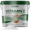 GiDeli Vitamina C polvere 5 kg puro integratore alimentare acido L-ascorbico antiossidante sistema immunitario supporto
