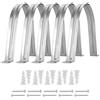 POWERTEC 70258 Appendini per tubi in acciaio inox con tasselli autofilettanti per cartongesso e viti, 10,2 cm, set da 5