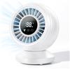 Orvyna Ventilatore da Tavolo Silenzioso 22 dB, Circolatore d'Aria 3D, Batteria Ricaricabile 12000 mAh, Oscillazione 120°, 7 Velocità, Timer, Ventilatore da Scrivania per Camera, Ufficio e Cucina - Bianco