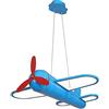 CHEIRS Stanza dei Bambini Aereo lampadario, camera dei bambini ragazzo led camera da letto lampada da soffitto, Dimmerabile, lampadario per bambini con telecomando,Blue