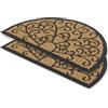 Astra Zerbino antiscivolo per esterni resistente alle intemperie - Coco Deluxe zerbino d'ingresso in gomma e cocco - 45x75 cm set di 2 semicircolare