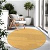 TT Home Tappeto Per Esterni Tappeto Cucina Balcone Terrazza Design Moderno Monocolore, Colore: Giallo, Dimensione:120 cm tondo