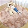 smiry - Tappeto a pelo lungo per soggiorno, antiscivolo, moderno, soffice e accogliente, per decorazione soggiorno, camera da letto, cameretta dei bambini, 160 cm rotondo, Beige
