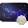 Lungtao, tappeto da bagno con motivo galassia, cielo stellato e notte stellata, in microfibra con finta cachemire, soffice e spesso, antiscivolo e assorbente, per vasca da bagno e pavimento del bagno
