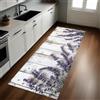 Generic Viola Tappeto Cucina 50x180 cm fiori di lavanda Lavabile Multiuso Resistente Passatoia Cucina Antimacchia Sotto Lavandino Fornelli