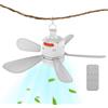 Gitekain Ventilatore da soffitto per campeggio, gazebo da esterno, telecomando, batteria a lunga durata e ricaricabile tramite USB, dispositivo di raffreddamento a velocità regolabile per patio, e viaggi