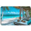 VOSERY Tappeto da bagno 76 x 50 cm, morbido e assorbente, antiscivolo, lavabile in lavatrice, lussuoso, tropicale, spiaggia, rifugio, tappetino da bagno per doccia
