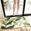 LNXSESN Tappeto Bagno Antiscivolo Eleganti Foglie Verdi Tappetini Bagno Poliestere Assorbente Asciugatura Rapida Tappetino Antiscivolo Zerbino Ingresso Antiscivolo Lavabile Tappeti Bagno Moderni 50x80cm