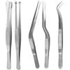 MUU 5pcs Pinze Da Cucina Pinzette Per Cucina Per Adatte da 16 cm per Chef Impiattare Cura Delle Piante Fatto a Mano