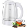 Avilia Bollitore Elettrico in Vetro 1500W per Tisane e Acqua - Capacità 2L, Acciaio Inox, Temperatura Regolabile - Spegnimento Automatico e Sicurezza Integrata