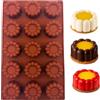 duoyif Stampo cioccolato rotondo con forma di fiore, 15 cavità Ø 4,4 cm Stampo in silicone rotondo cilindrico Senza BPA, Stampi cilindrico per fare cioccolato torte gelatina muffin (fiori, 4.4cm)