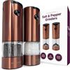 Andrew James Set macina sale e pepe elettrico in acciaio inox, dispenser illuminato, lame in ceramica a grana regolabile, funzionamento con un solo tocco, alimentazione a batteria, 17,5 cm x 5 cm